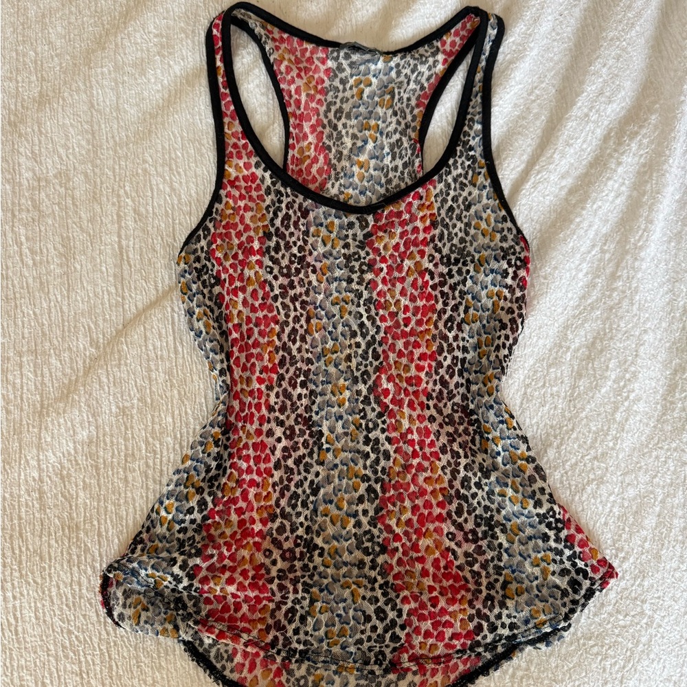 Lily Rose Red and Yellow Leopard Print Tank Top